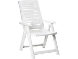 Cadeira de Resina Dobravel Multiposições Cor Branco 60X61X109Cm 6,2Kg Somente para Uso Domestico IPAE PRO GARDEN