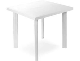 MESA QUADRADA COR BRANCO 80X75X72CM IPAE PROGARDEN