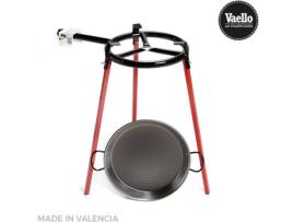 SET FRIGIDEIRAS POLIDAS 38CM COM TRIPODE E QUEIMADOR GAS 300MM. 