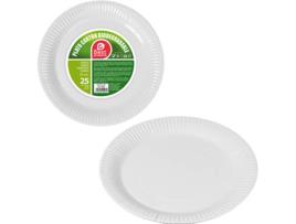 Pack 25Un Prato Branco Papelão 23Cm BEST PRODUCTS GREEN