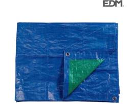 LONA PLASTICA 4X6MTS DUPLA CARA AZUL/VERDE COM ILHOSES DE METAL DENSIDADE 90GRS/M2  