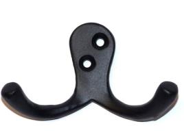 Gancho de Parede  Duplo Preto