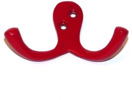 Gancho de Parede  Duplo Vermelho