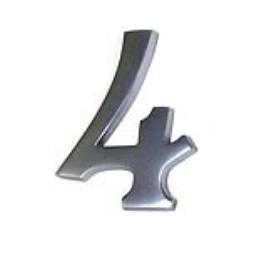 NUMERO 4 NIQUEL MATE 10CM FIXAÇÃO INVISIVEL