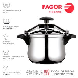 PANELA CLÁSSICA BOMBEADA 8L INOX 18/10 FAGOR