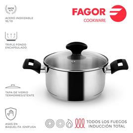 CAÇAROLA ALAIA + TAMPA Ø20CM INOX 18/10 FAGOR