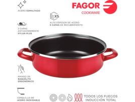 PANELA DE ASSAR BOLO OPTIMAX Ø26CM VERMELHA AÇO AISI 430 