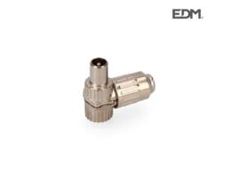 FICHA MACHO TV METALICA CURVA 9,5MM  EMBALADA