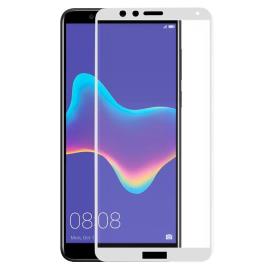 Protector Pantalla Cristal Templado  para Huawei Y9 (2018) 3D Blanco