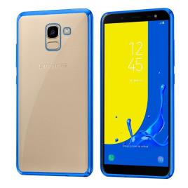 Carcasa  para Samsung J600 Galaxy J6 Borde Metalizado (Azul)