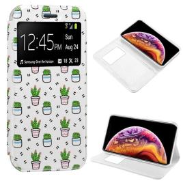 Funda  Flip Cover para iPhone XS Max Dibujos Cactus