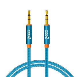 Cable Jack 3.5 mm a Jack 3.5 mm  Audio-Audio Nylon Celeste (1m)