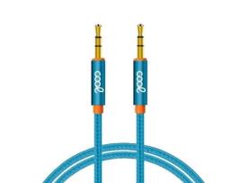 Cable Jack 3.5 mm a Jack 3.5 mm  Audio-Audio Nylon Celeste (1m)