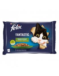 Comida Gato Felix Fantastic Selecção De Legumes Em Gelatina (saquetas) 4x85gr