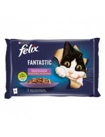 Comida Gato Felix Fantastic Selecção De Favoritos Em Gelatina (saquetas) 4x85gr