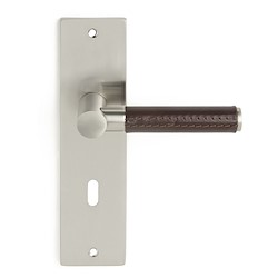 Puxador de porta placa PAJA LATÃO ESCOVADO