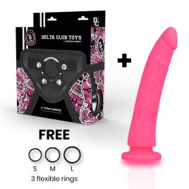 CHICOTE DE BRINQUEDOS DELTA CLUB + SILICONE DONG PINK 17 X 3 CM