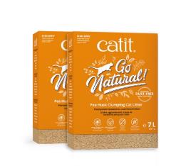 Areia GO NATURAL! CASCA DE ERVILHA CATIT 2 x 7L Baunilha