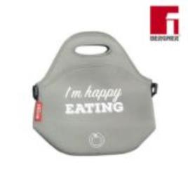 SACO PORTA ALIMENTOS POLIESTER CINZENTO MODELO IM HAPPY EAT 30X30X17CM 