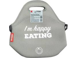 SACO PORTA ALIMENTOS POLIESTER CINZENTO MODELO IM HAPPY EAT 30X30X17CM 