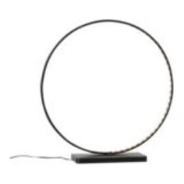 CANDEEIRO LED DECORATIVO CIRCULAR PRETA 72 LEDS 40X38X10CM