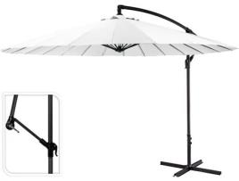 PARASOL EXCENTRICO 300CM BRANCO CORPO ALUMINIO