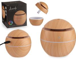 Humidificador Difusor de Aromas com LED Multicores Castanho Plástico (130 ml) (10 x 10 x 10 cm)