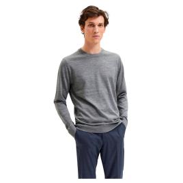 Selected Sweater Tripulação De Pescoço Town Merino Coolmax 2XL Titanium / Detail Melange