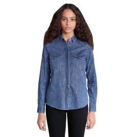 Camisa Justa De Algodão De Manga Comprida Slim XL Blue