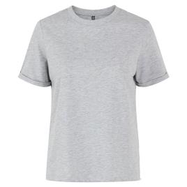 Pieces Camiseta De Manga Curta Ria Fold Up Solid XS Light Grey Melange