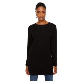 Vestido De Malha Manga Comprida O Neck Siesta S Black