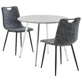 Conjunto de Jantar Couro Artificial Preto 3 pcs