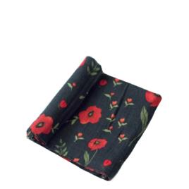 Dark Summer Poppy Manta Musselina