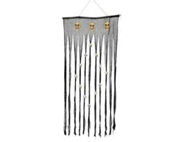 Decorações de Halloween DISFRAZZES Cortina Preta com Caveiras (90x180 cm)