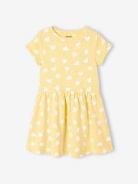 Vestido estampado, para menina amarelo claro estampado