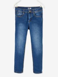 Jeans slim morfológicos 'waterless', medida das ancas LARGA, para menino azul escuro desbotado