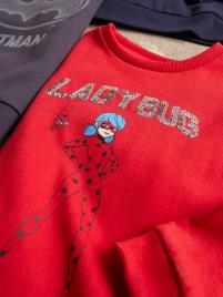 Sweat para criança, ®: As Aventuras de Ladybug vermelho vivo liso com motivo