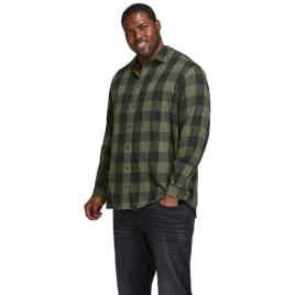 Camisa Manga Comprida Gingham Twill 3XL Dusty Olive