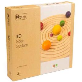 Jogo 3D do sistema solar de madeira