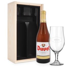 Conjunto de oferta de cerveja com vidro gravado - Duvel Moortgat