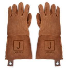 Luvas de couro gravadas - churrasco - Conjunto