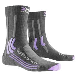 Meias Trek Silver EU 35-36 Grey Melange / Bright Lavender