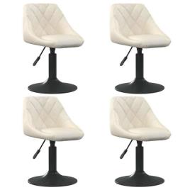 Cadeiras de jantar giratórias 4 pcs veludo cor creme