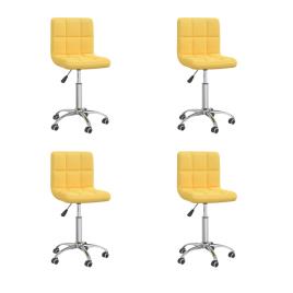 Cadeiras de jantar giratórias 4 pcs tecido amarelo mostarda