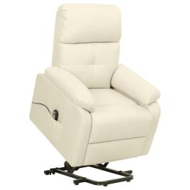 Poltrona reclinável elevatória tecido cor creme