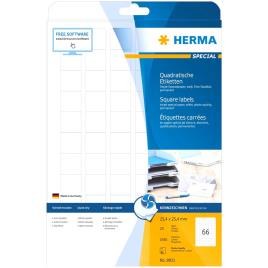 Herma Square Labels 25.4x25.4 Mm 25 Sheets Din A4 1650 Units One Size White