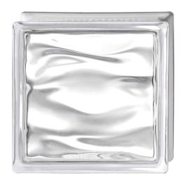 Bloco de vidro aqua transparente