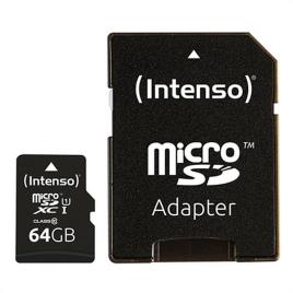 Cartão de Memória Micro SD com Adaptador INTENSO 34234 UHS-I XC Premium Preto - 128 GB