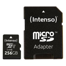 Cartão de Memória Micro SD com Adaptador INTENSO 3423492 256 GB Preto