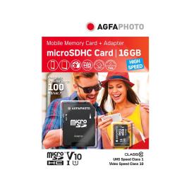 Agfa Você Micro Sdhc Uhs-i 16gb High Speed Class 10 1+adaptador Memória Cartão One Size Black